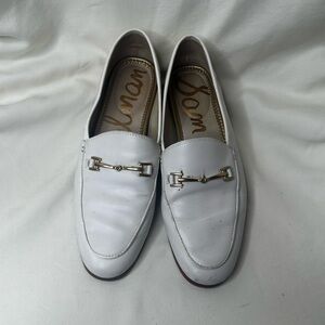 Sam Edelman White Leather Bit Loafers